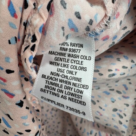 Liz Claiborne Womens Pink Multicolor Print speckled Blouse 1X 3/4 Sleeve Top - Picture 5 of 8